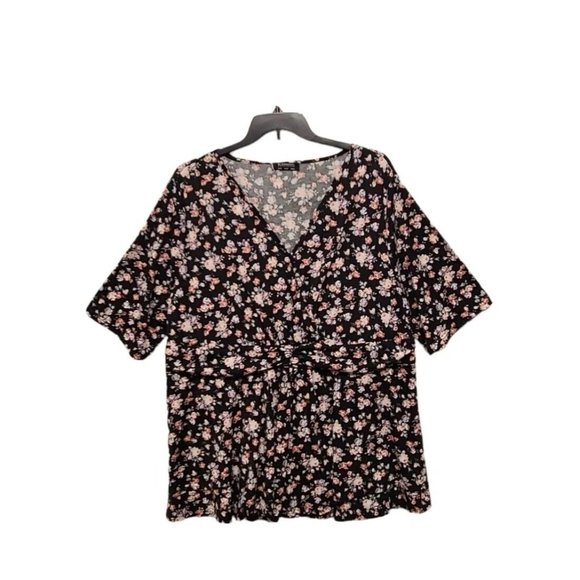 BloomChic Peplum Top Plus size 26 Surplice Neckline Gathered Waist Flora… - Picture 1 of 7